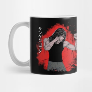 Tokyo Streets' Warriors Sun-Ken Fan Tee with the Anime's Unyielding Protagonist Mug